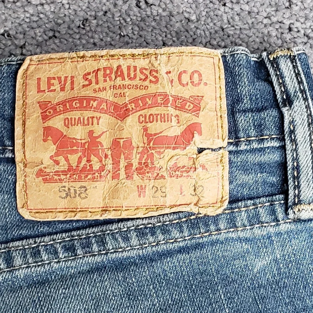 Levis 508‎ Jeans Mens 29x32 Blue Medium Wash Denim Mid Rise Straight Stretch